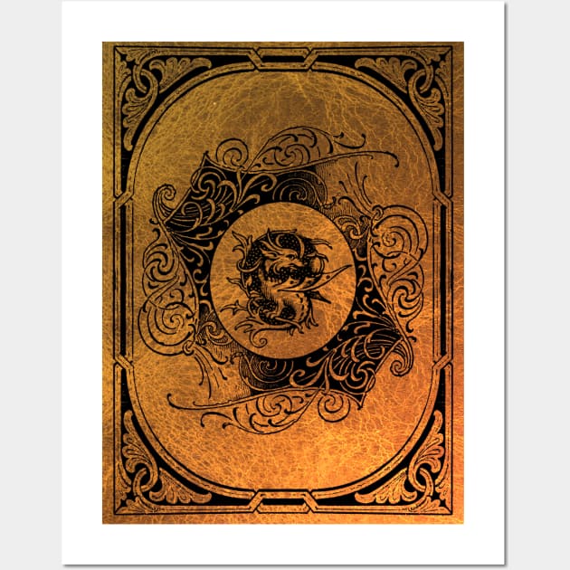 Ornate Dragon Mythical Creature - pagan, mystical beast, witch, wicca, orange, halloween Wall Art by Wanderer Bat